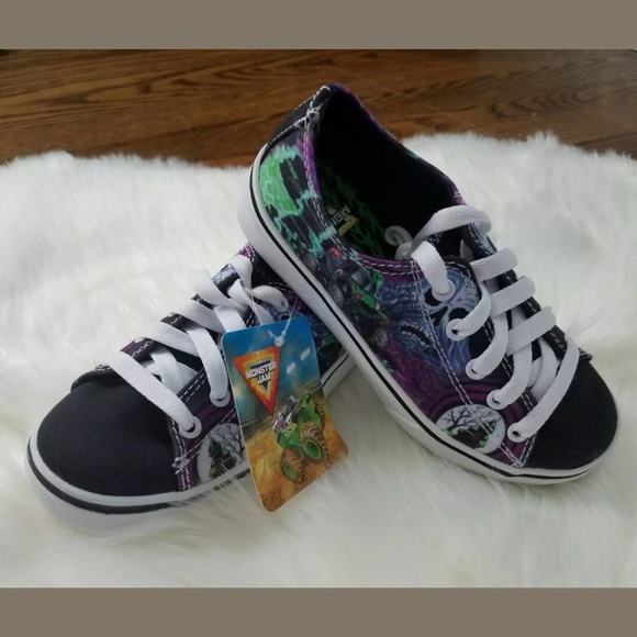 Monster jam little boy lace-up canvas sneakers - Picture 6 of 8